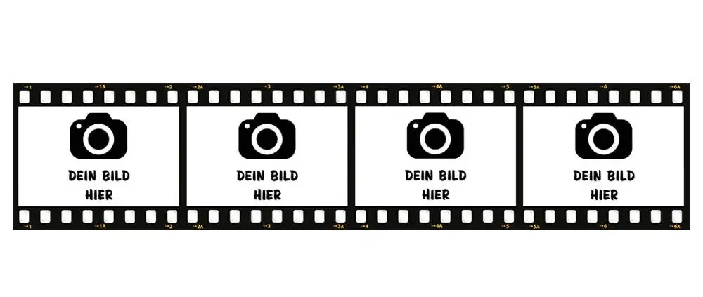 Personalisierte Tortenaufleger im Filmstreifen-Design – Essbar aus Fondantpapier 4 Wunschbilder – Bild 2