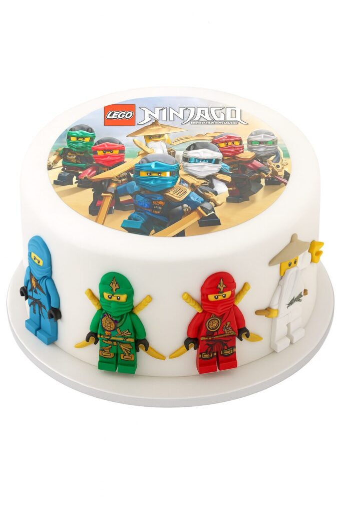 Runder Tortenaufleger mit LEGO Ninjago-Motiv