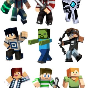 Minecraft Tortenaufleger Tortendeko Set 4 Minecraft