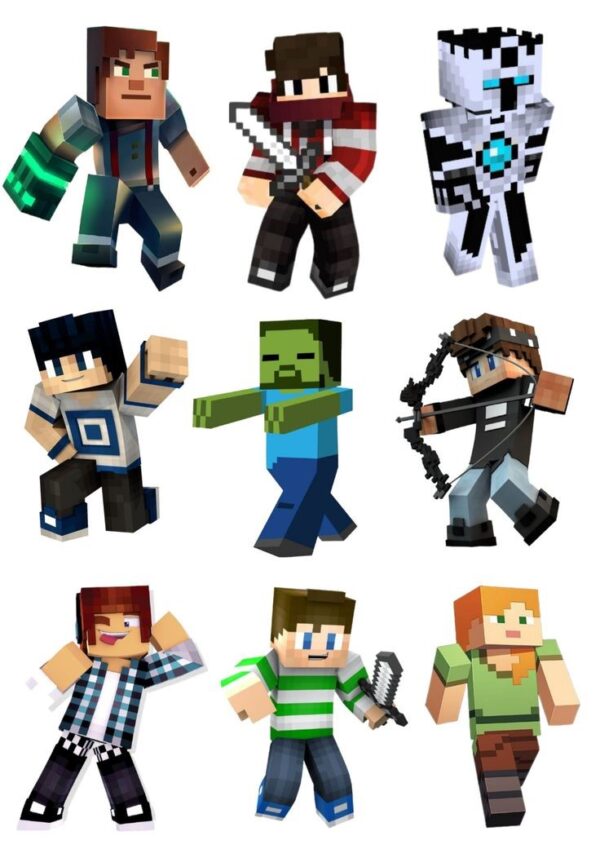 Minecraft Tortenaufleger Tortendeko Set 4 Minecraft