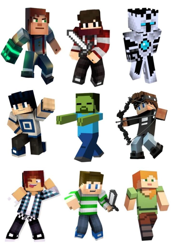 Tortenaufleger mit Minecraft-Motiven