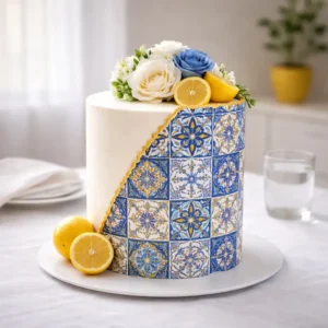 Tortenband Fliesenmuster Tortenaufleger Fliesenmuster – Bild 2