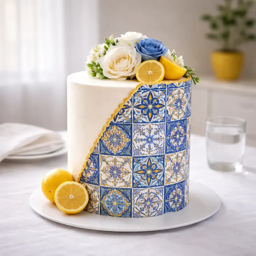 Tortenband Fliesenmuster Tortenaufleger Fliesenmuster – Bild 2