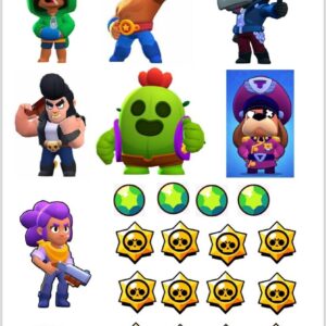 Tortenaufleger Brawl Stars Tortendeko Set 4