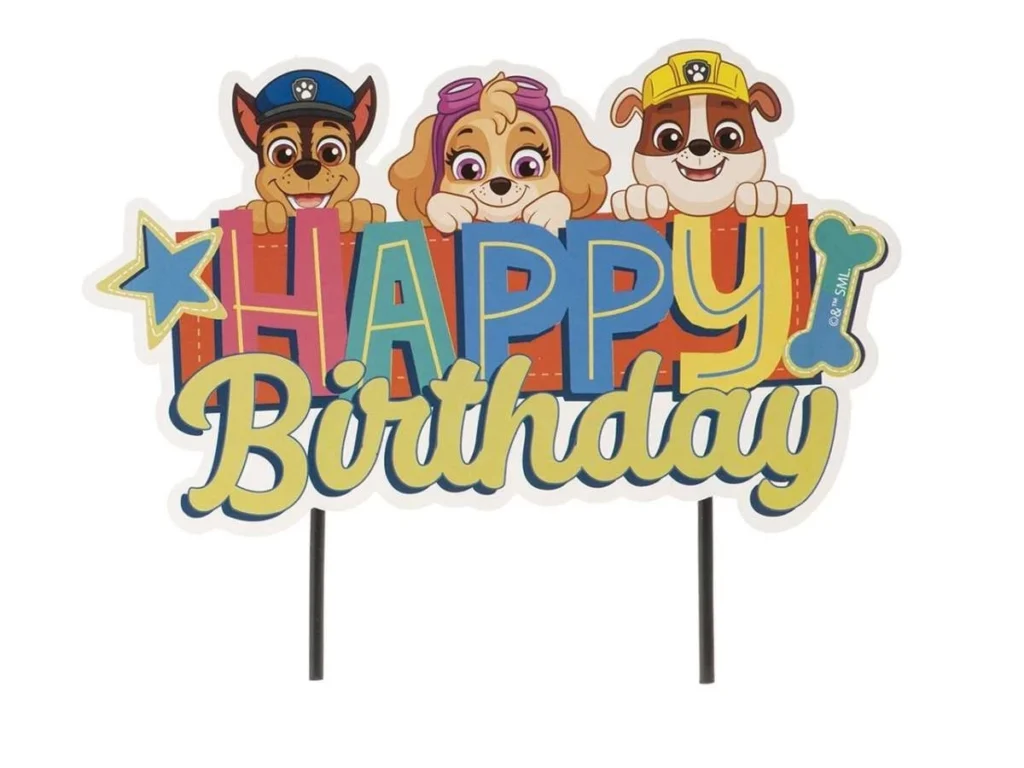 Tortenaufleger Happy Birthday mit Hundemotiv