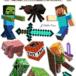 Minecraft Tortenaufleger Tortendeko Set 1 Minecraft – Bild 1