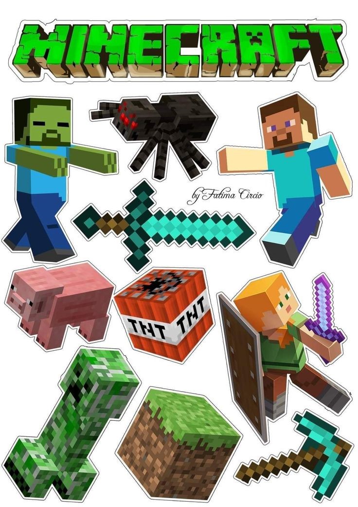 Minecraft Tortenaufleger Tortendeko Set 1 Minecraft – Bild 1