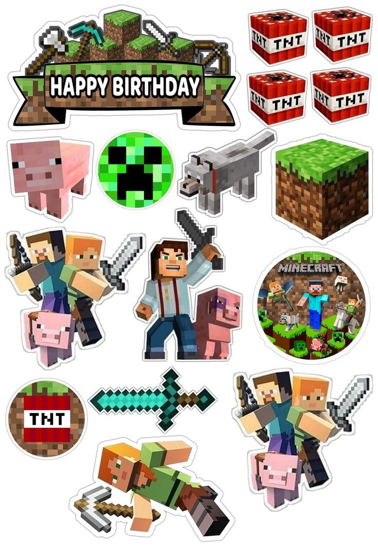 Minecraft Tortenaufleger Tortendeko Set 2 Minecraft – Bild 1