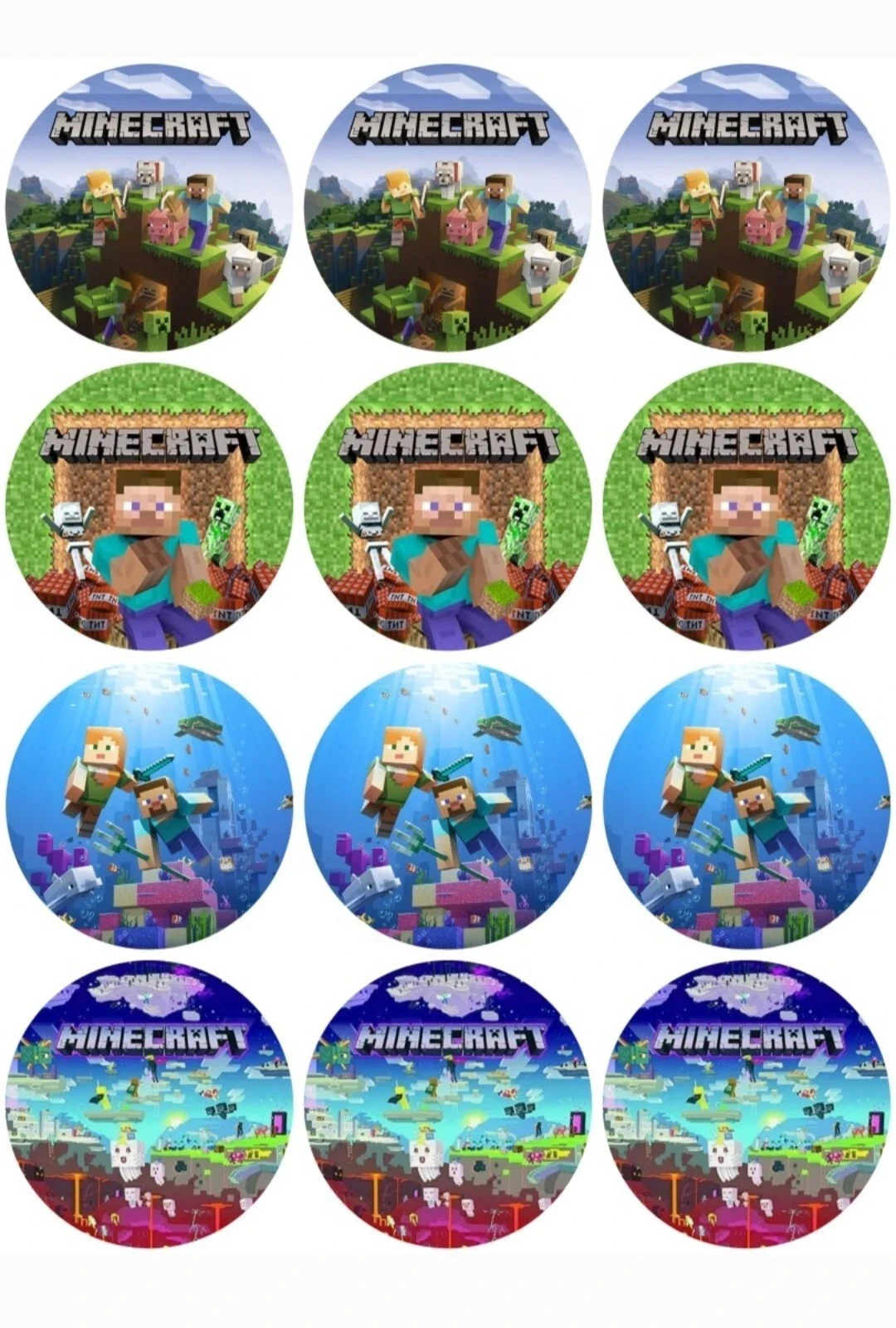 Minecraft Muffinaufleger – 12 Stück aus Fondantpapier M1 – Bild 2