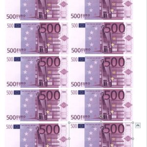 Gelscheine essbar 500€ aus Fondantpapier 500€ Scheine