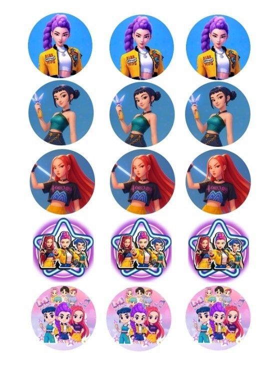 Muffinaufleger K-POP Demon Hunters Cupcake Aufleger 12 Stück Motiv 2