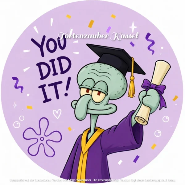 You dit it Tortenaufleger Thaddäus Spongebob personalisierbar Lila