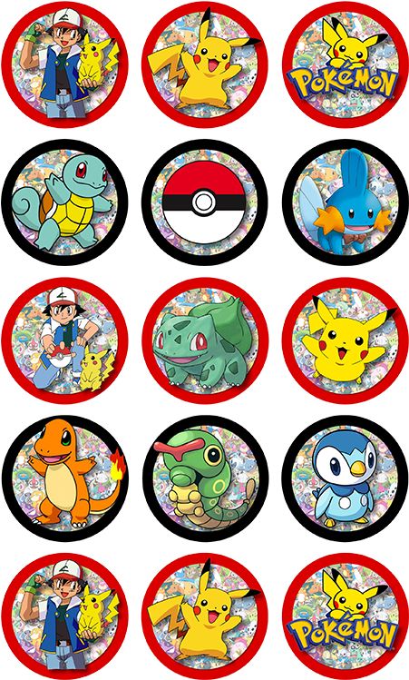 Runder Tortenaufleger mit Pokémon-Motiv