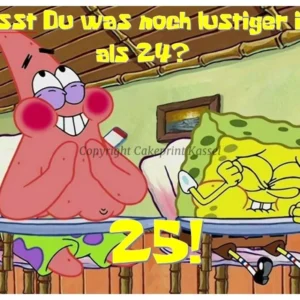 Tortenaufleger mit SpongeBob- und Patrick-Motiv, witziger 25. Geburtstag