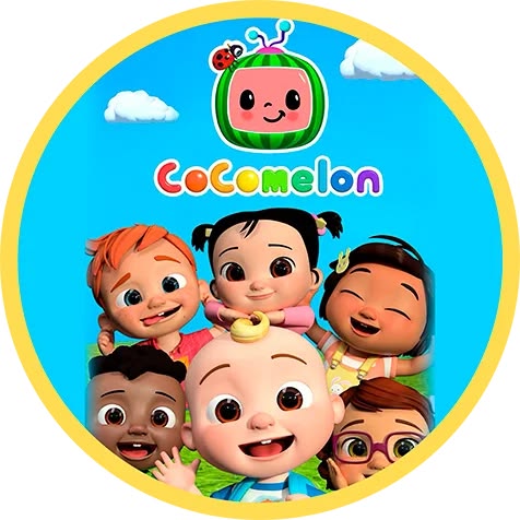 Runder Tortenaufleger mit Cocomelon-Motiv