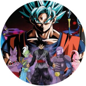 Runder Tortenaufleger mit Dragon-Ball-Motiv