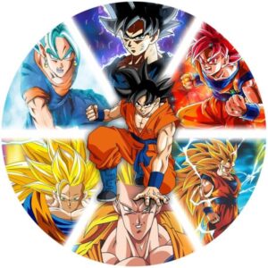 Runder Tortenaufleger mit Dragon-Ball-Motiv