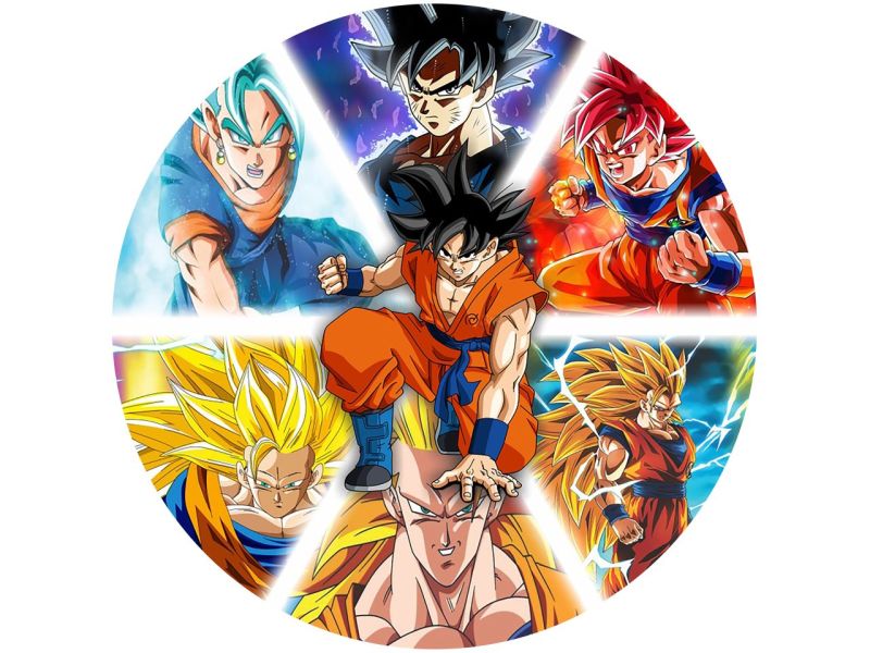 Runder Tortenaufleger mit Dragon-Ball-Motiv