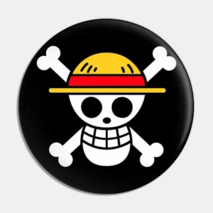 Runder Tortenaufleger mit One-Piece-Piratenschädel-Motiv